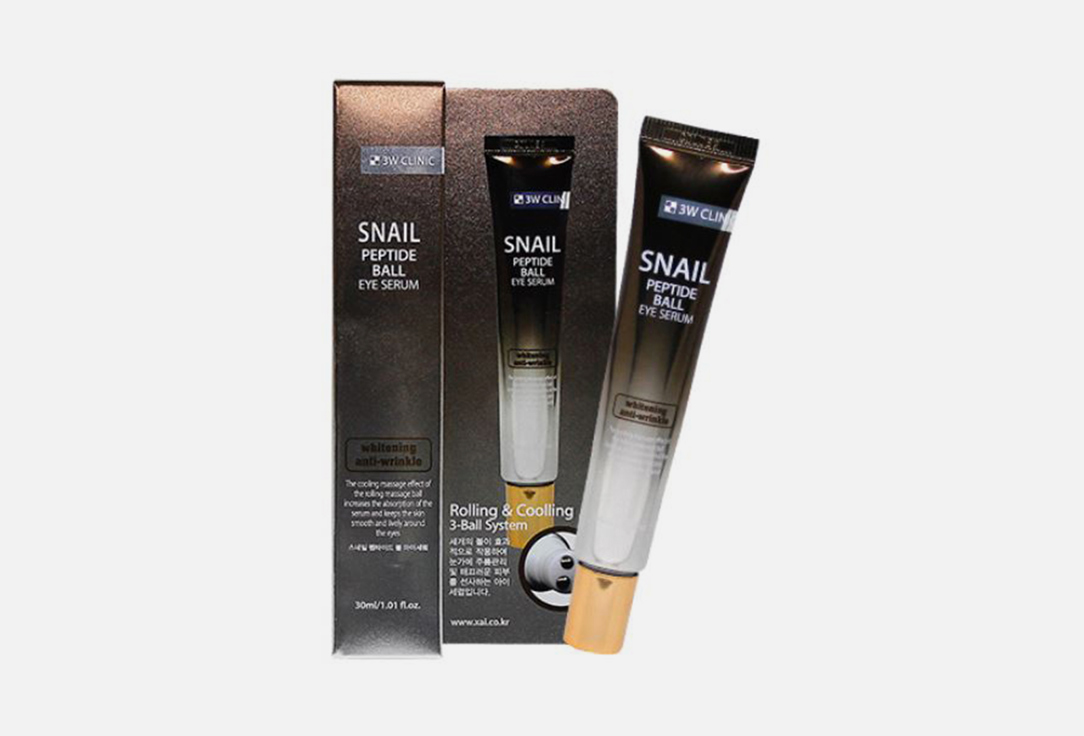 

Серум-массажер для кожи вокруг глаз 3W CLINIC, Snail peptide 30 мл