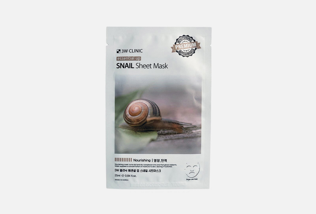 

Тканевая маска для лица 3W CLINIC, Snail mucin 25 мл