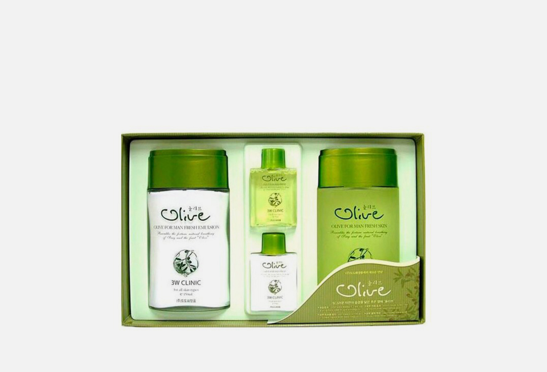 Мужской набор для ухода за кожей лица 3W CLINIC Olive 1 шт 3w clinic набор с экстрактом оливы для ухода за мужской кожей olive for man fresh 4 set