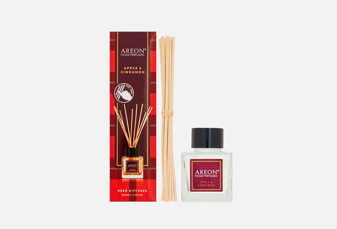 Аромадиффузор AREON Home perfume Sticks TARTAN , Apple & Cinnamon 50 мл аромадиффузор areon home perfume sticks tartan pine 50 мл