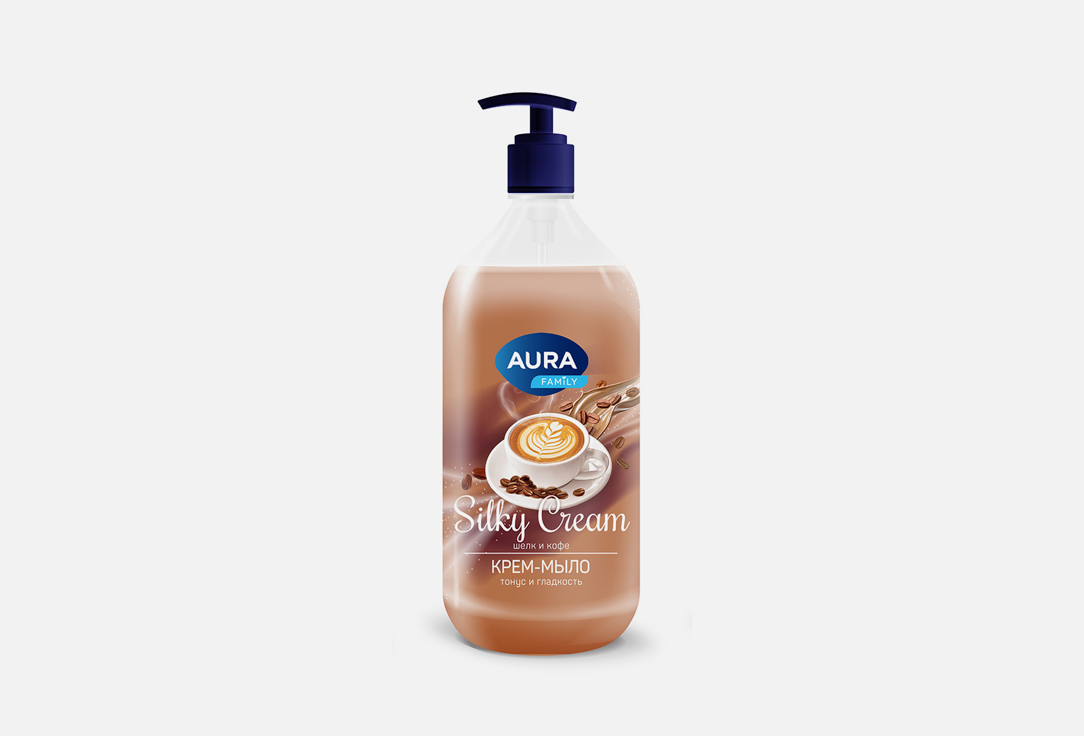 Крем-мыло AURA Silky Cream, Шелк и кофе 1000 мл лак акриловый aura interior lack 1л полуматовый арт 4607003910747
