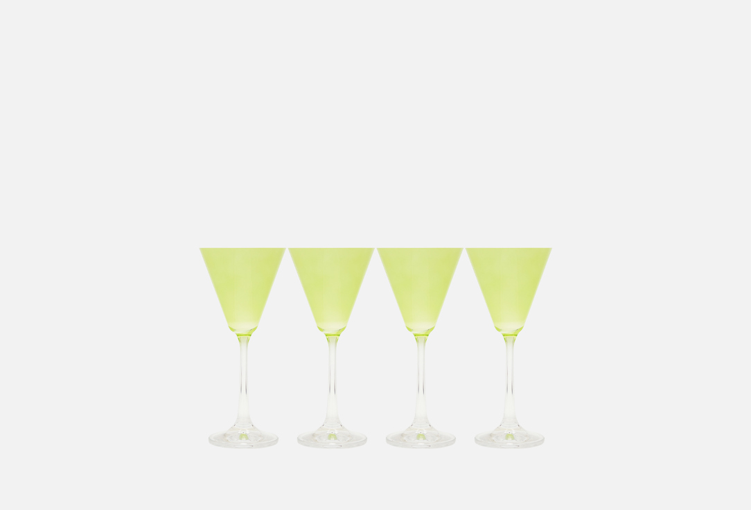 Бокалы для мартини 90 мл CRYSTALEX Praline green 4 шт набор бокалов для мартини chef