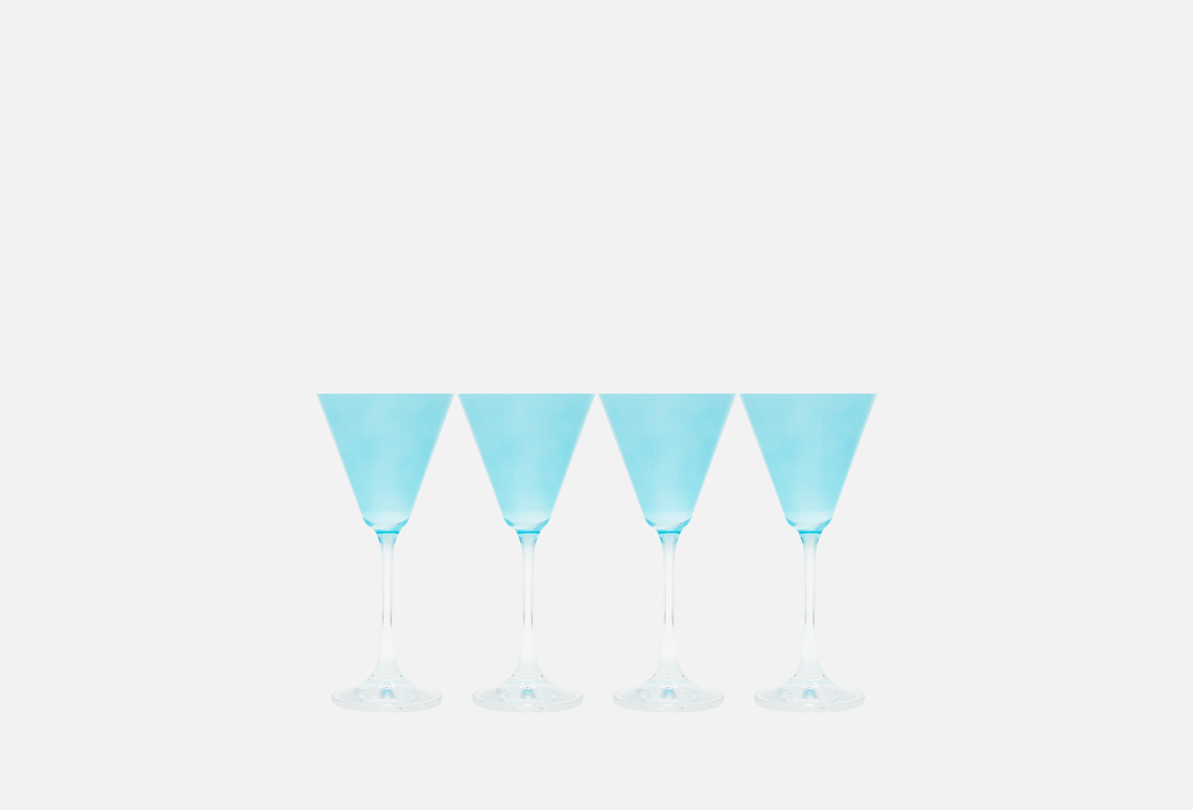Бокалы для мартини 90 мл CRYSTALEX Praline blue 4 шт набор бокалов crystalex мини коктейль 4шт 180мл стекло