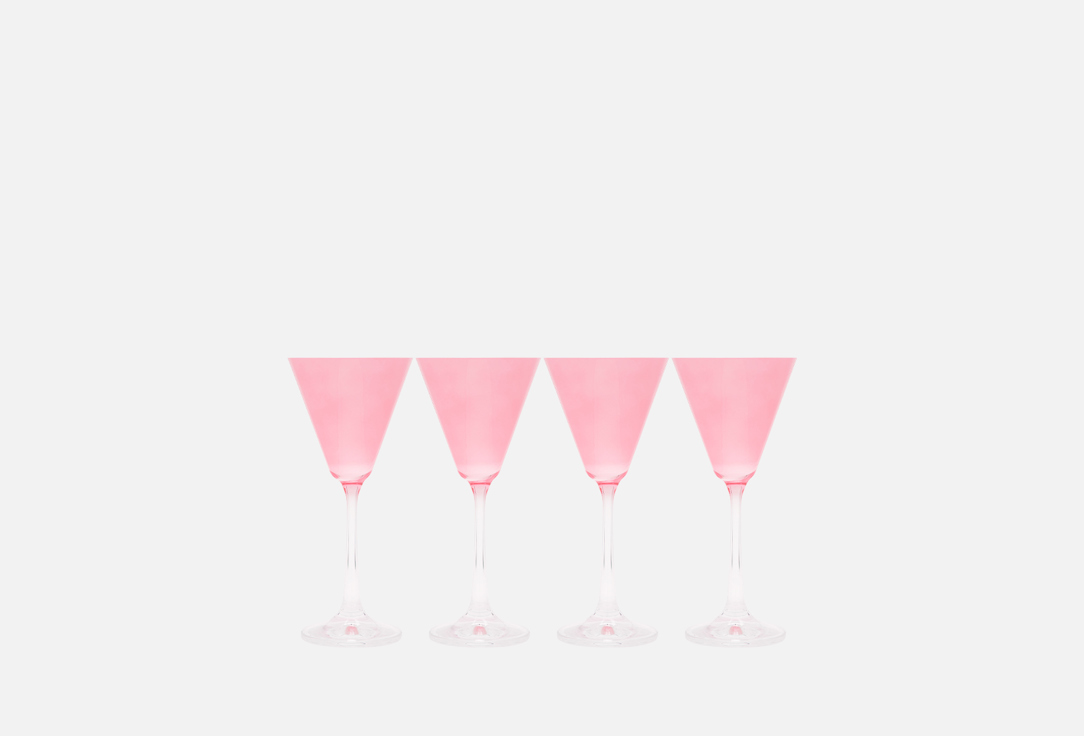 Бокалы для мартини 90 мл CRYSTALEX Praline pink 4 шт набор бокалов crystalex мини коктейль 4шт 180мл стекло