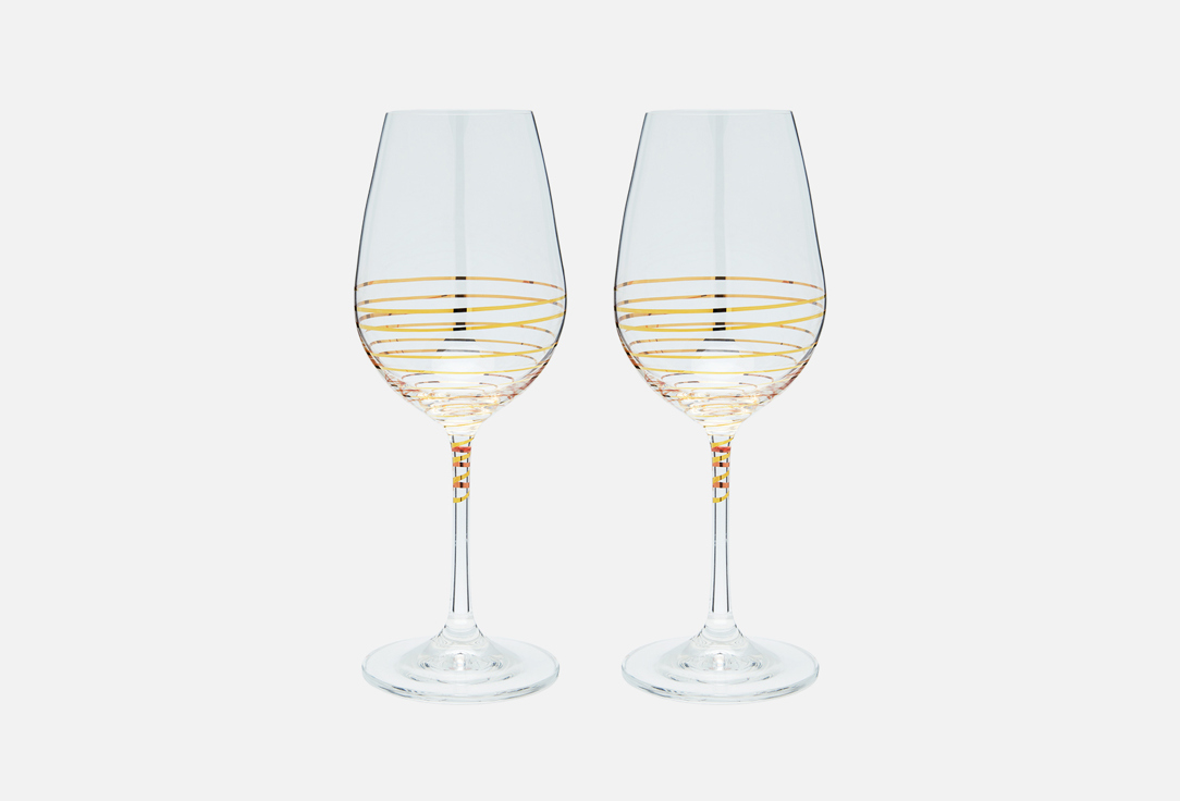 

Бокалы для вина 350 мл CRYSTALEX, Прозрачный, Gold spiral 2 шт