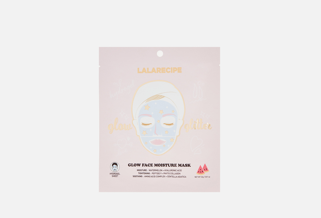 Увлажняющая гидрогелевая маска для лица Lalarecipe Glow face moisture mask 