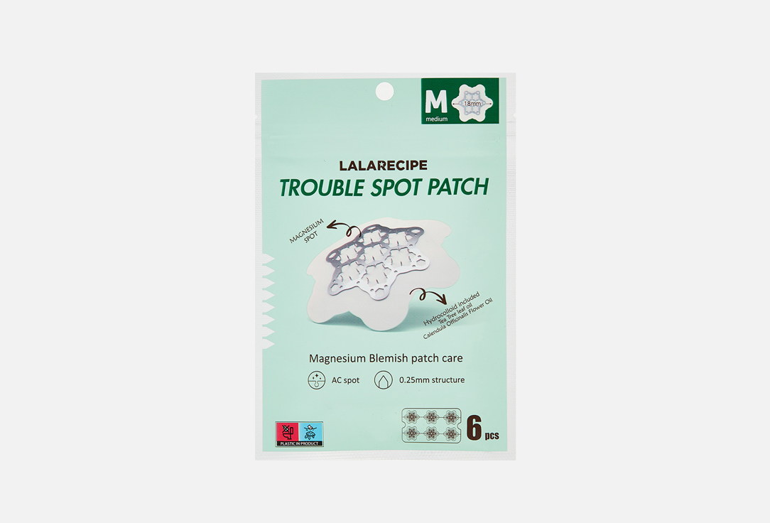 Локальные патчи для лица LALARECIPE Trouble spot patch medium 6 шт cettua spot clear dual patch