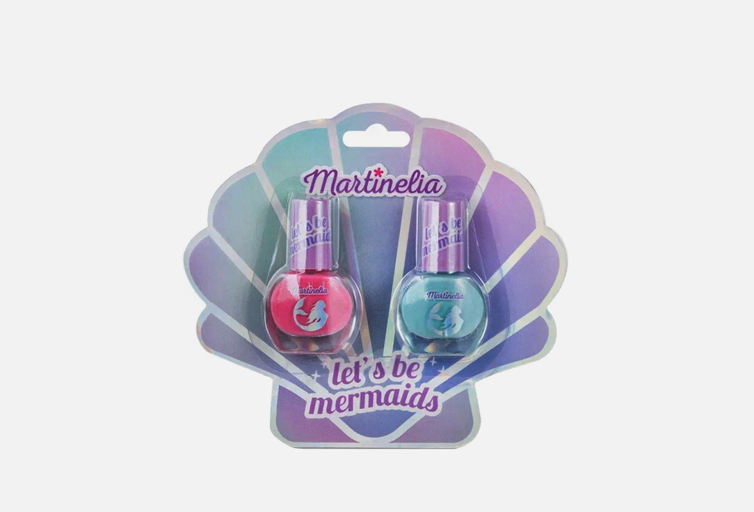 детский набор лаков для ногтей martinelia nails perfect set let s be mermaid 3 мл Набор лаков для ногтей MARTINELIA Let's Be Mermaids Nail Duo 2 шт