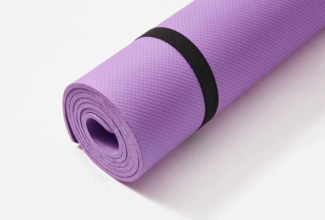 Коврик для йоги и фитнеса ECOFIT с резинками фиолетовый 