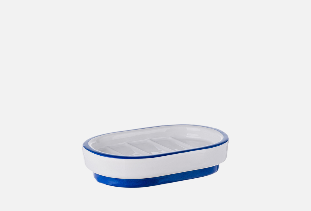 Изображение товара Мыльница Moroshka Memphis керамическая овальная двухцветная для ванной