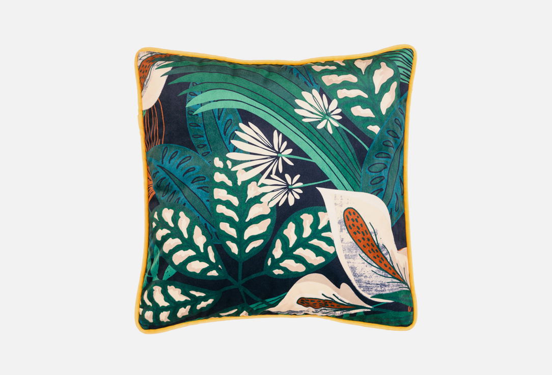 Изображение товара Декоративная подушка Moroshka Shangri La 40x40 см полиэстер зелено-желтая