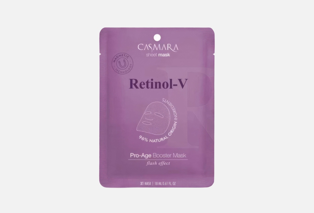 

Магнитная тканевая маска для лица CASMARA, Pro-Age Booster Mask Retinol-V 18 мл