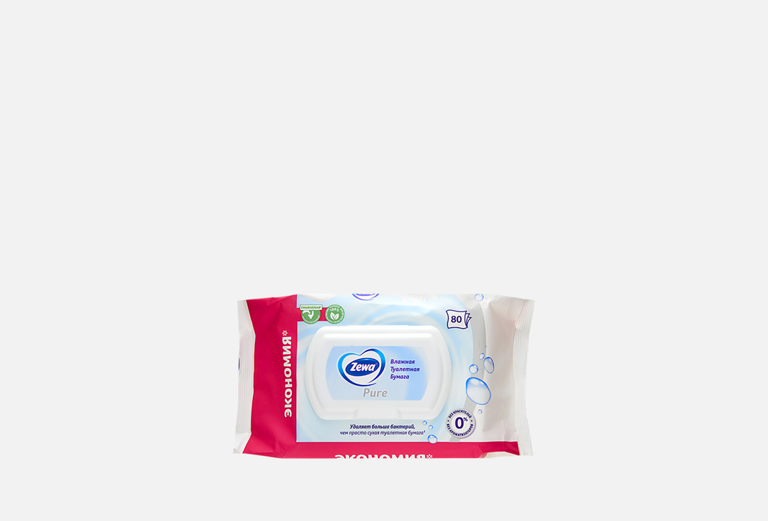 

Влажная туалетная бумага ZEWA, PURE 80 шт