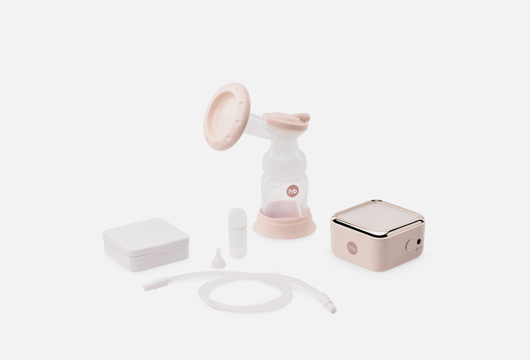 Молокоотсос с электрическим приводом и функцией аспиратора Happy Baby розовый 