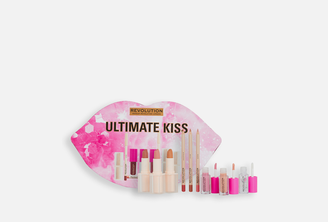 подарочный набор makeup revolution mini soft glam heroes 86 мл Подарочный набор MAKEUP REVOLUTION Ultimate Kiss 390 мл