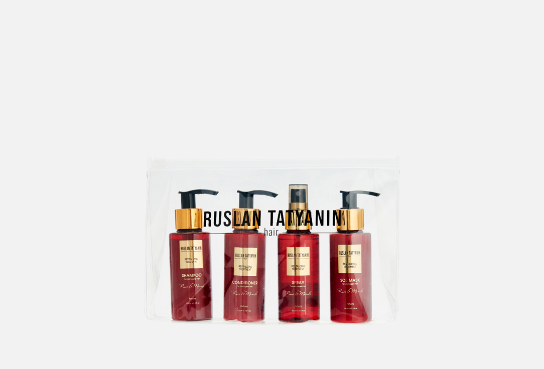 Набор для ухода за волосами RUSLAN TATYANIN HAIR Rose & Marula 4 шт парфюмированный спрей для волос ruslan tatyanin hair rose