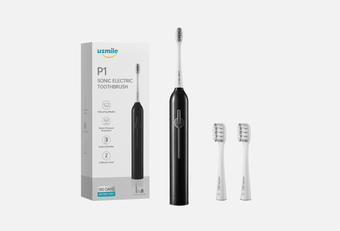 Электрическая зубная щетка USMILE SONIC P1 Black 1 шт электрическая зубная щетка huawei lebooo smart sonic white lbt 203552a