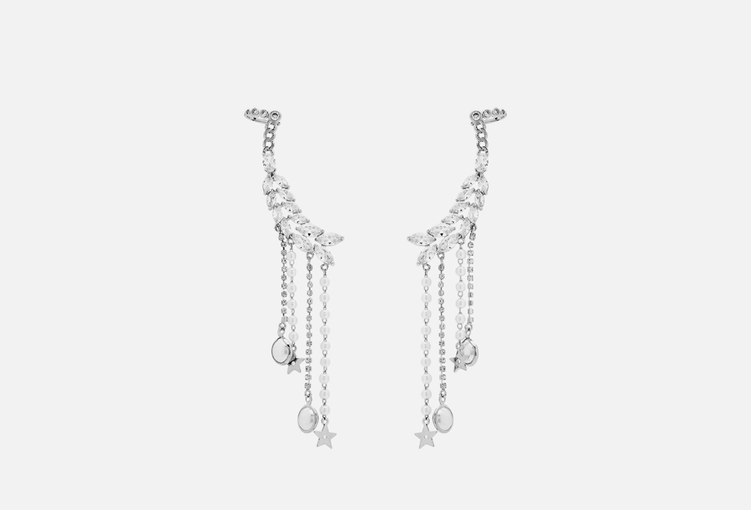 Изображение товара Серьги-каффы Attribute Shop Листики с подвесками