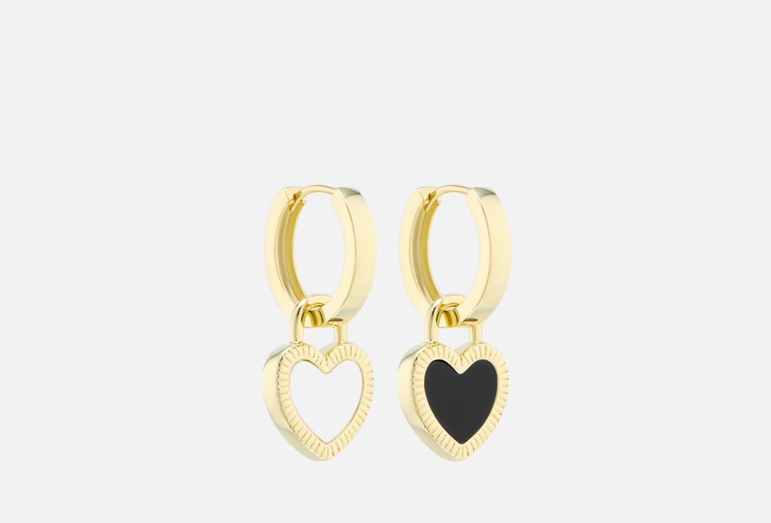

Серьги ATTRIBUTE SHOP, Сердца двусторонние золотистые 2 шт