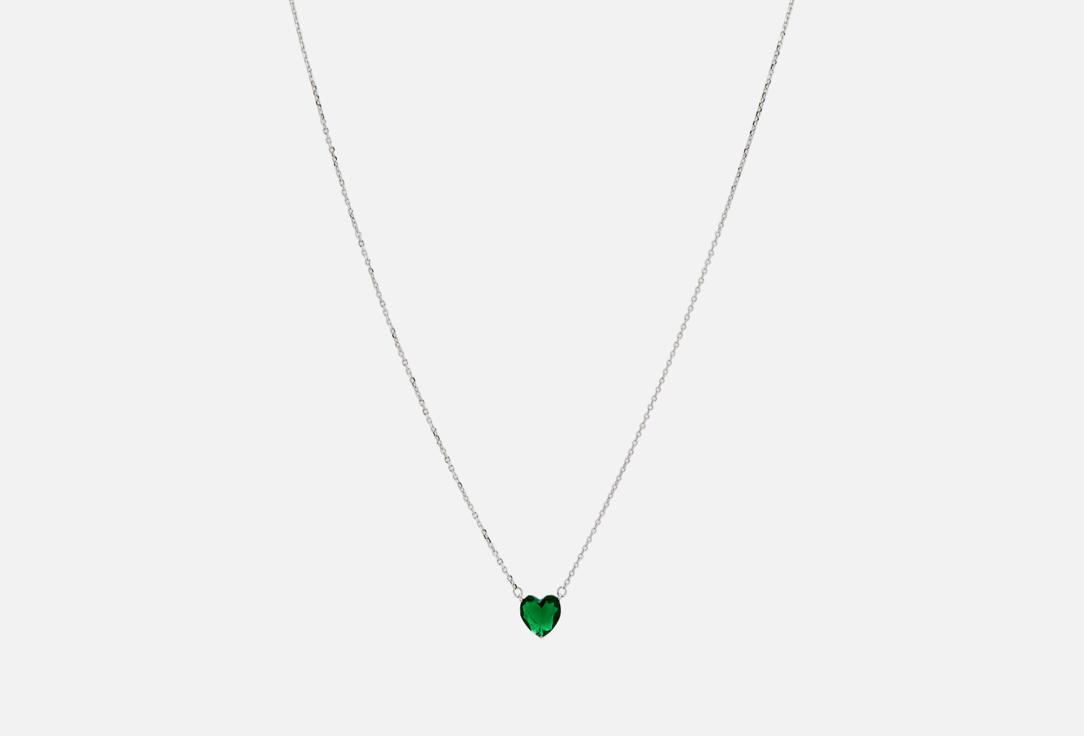 

Цепь ATTRIBUTE SHOP, С зеленым сердцем серебристая 1 шт