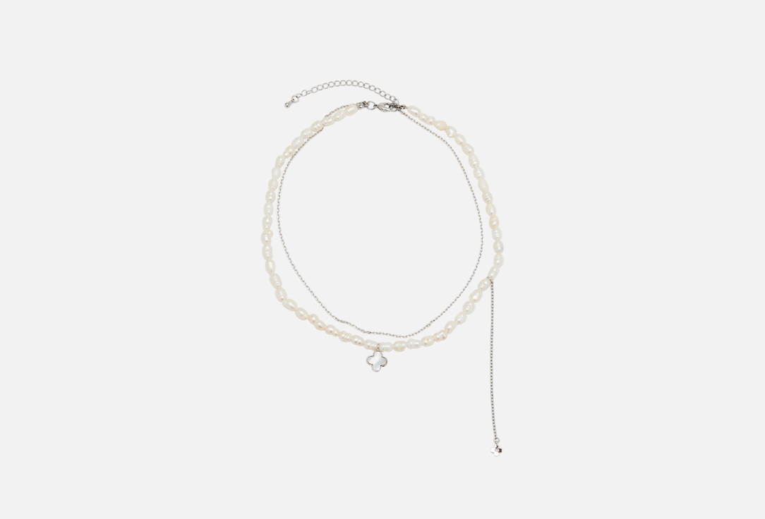 

Двойная цепь ATTRIBUTE SHOP, С подвеской Клевер серебристая 1 шт