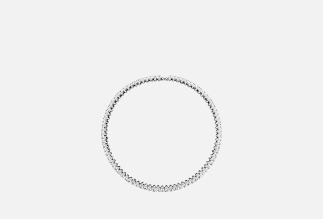Колье жесткое ATTRIBUTE SHOP С овальными цирконами серебристое 1 шт кольцо attribute shop с прямоугольным узким кристаллом серебристое 1 шт