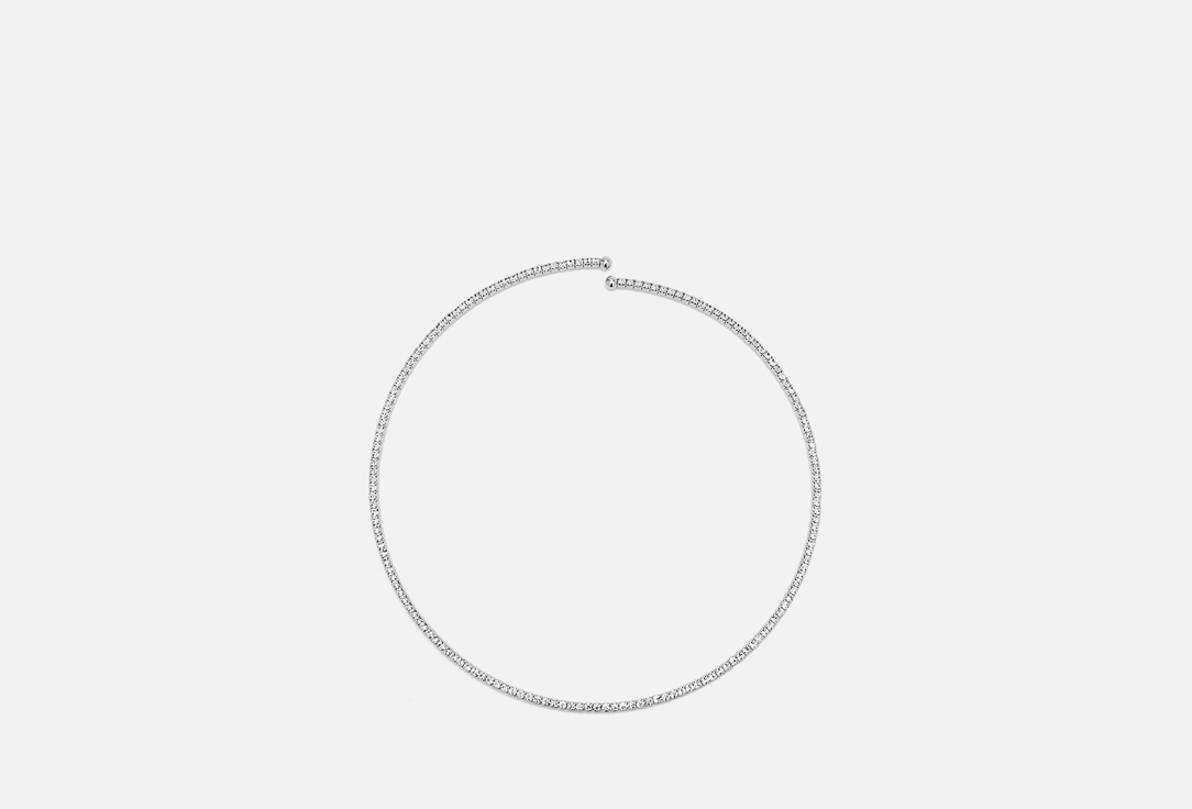 Изображение товара Жесткий Чокер из цирконов и ювелирного сплава с родиевым покрытием для женщин