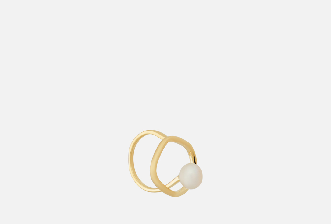 Кольцо ATTRIBUTE SHOP Овал с жемчужиной золотистое 1 шт кольцо attribute shop с прямоугольным узким кристаллом золотистое 17 18 5 размер