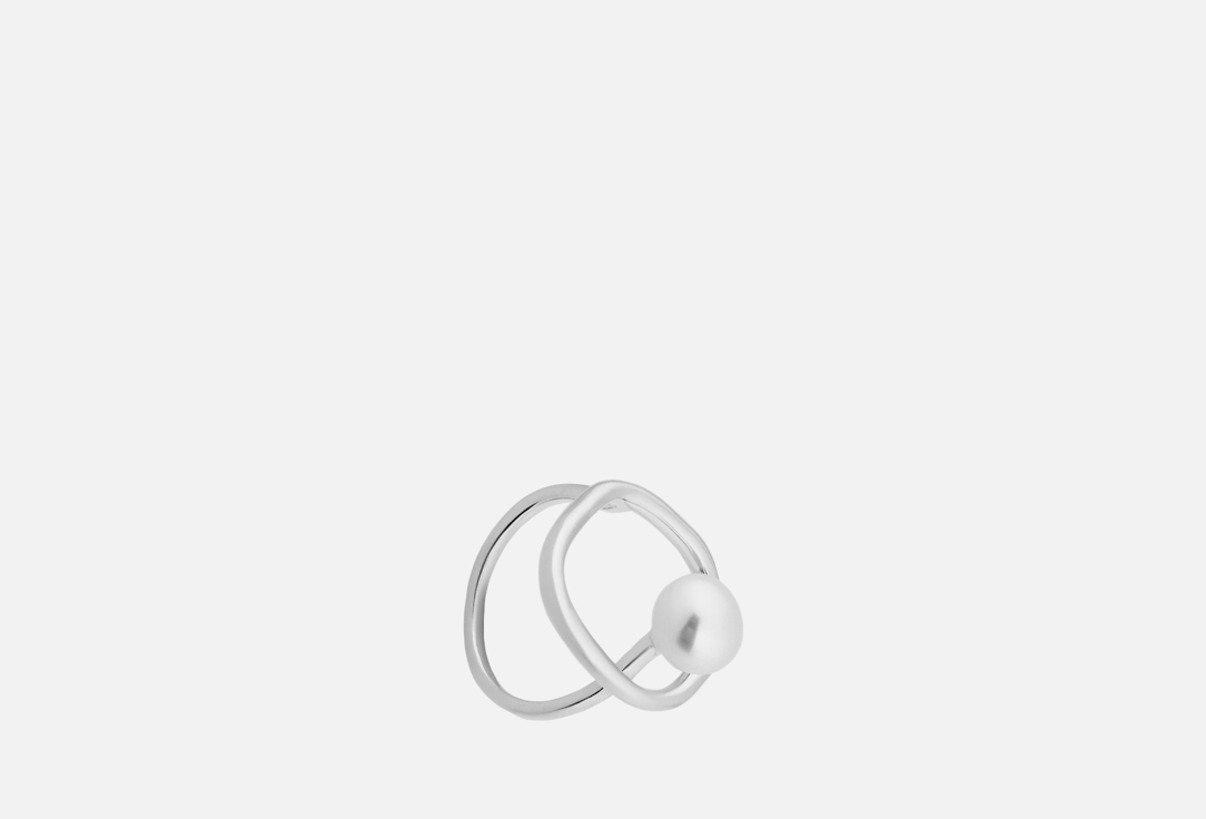 Кольцо ATTRIBUTE SHOP Овал с жемчужиной серебристое 1 шт цена и фото