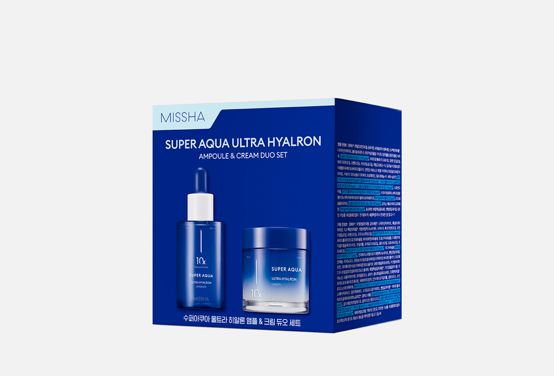эмульсия для лица missha эмульсия super aqua ultra hyalron для увлажнения кожи Набор для ухода за кожей MISSHA Super Aqua Ultra Hyalron 2 шт