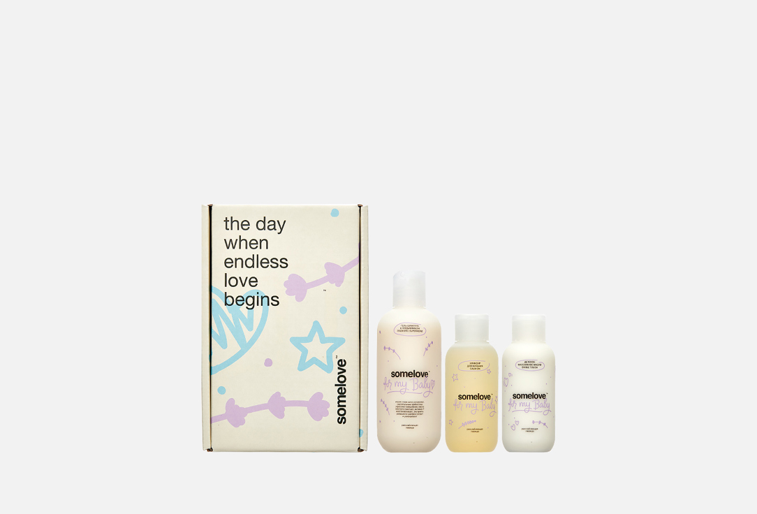 Изображение товара Набор для новорожденных Somelove Гипоаллергенный для кожи и волос 3 предмета