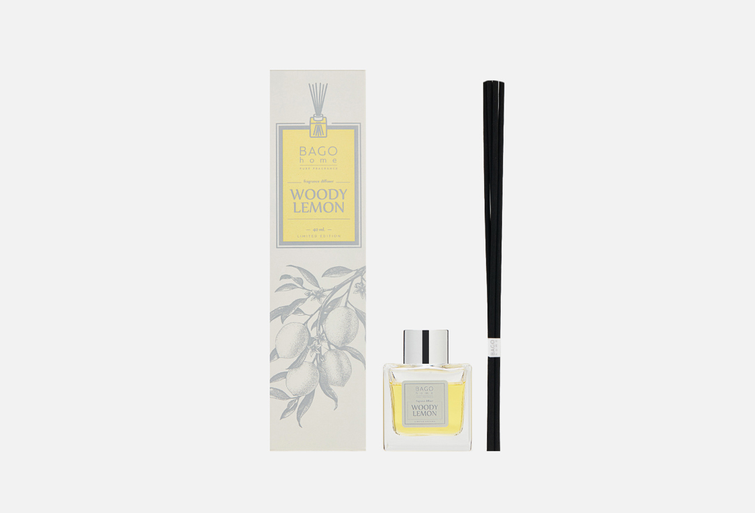 Изображение товара Ароматический диффузор BAGO home Woody Lemon 40 мл для дома и офиса
