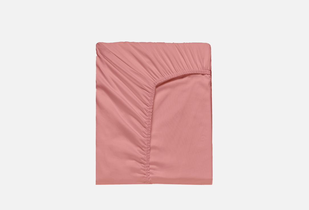 Простыня на резинке Mollen вишнёво-ягодная, розовая, полутораспальная 