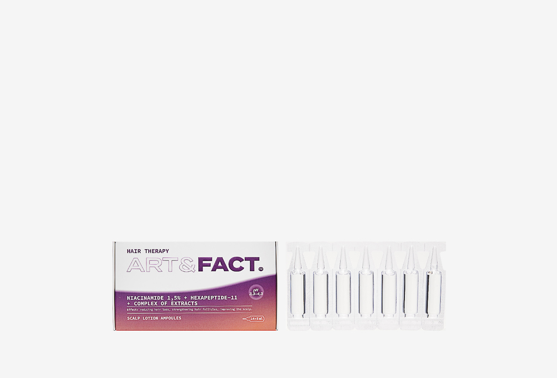 Ампульный лосьон против выпадения волос ART & FACT Niacinam.1,5% + Hexapeptide-11 + Complex of extracts 70 мл