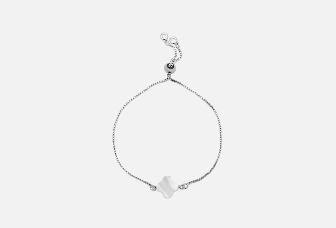 

Браслет с перламутром MORZA, В виде клевера серебристый 1 шт