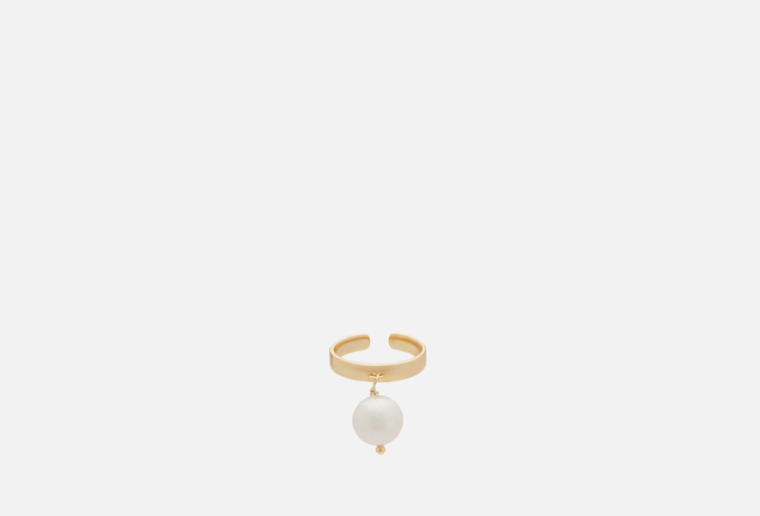 Кольцо золотистое MORZA с танцующим жемчугом 