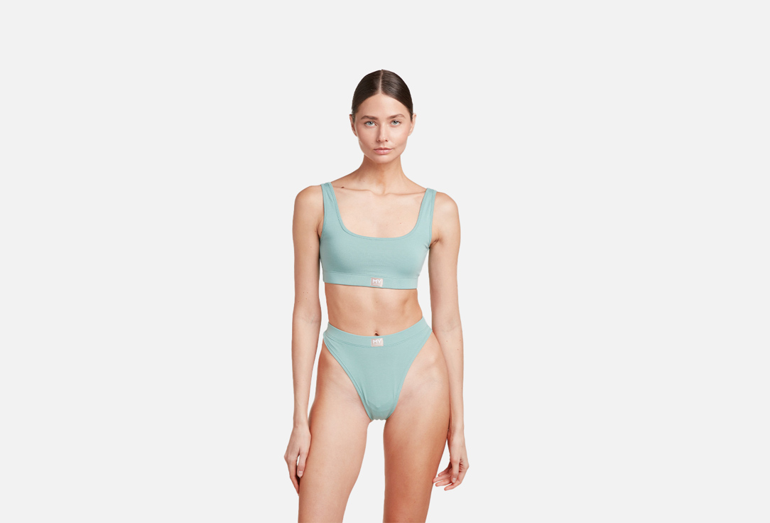 Изображение товара Женский топ на широких бретелях MY DT201 эвкалипт легкий и комфортный