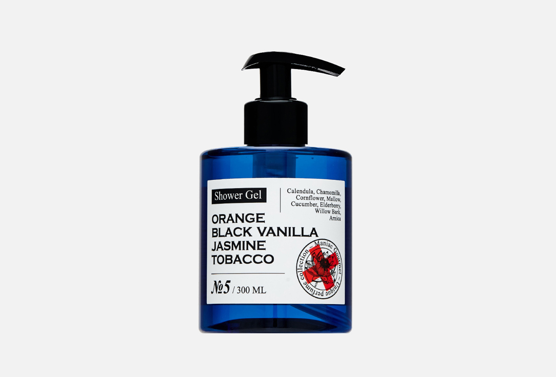 

Гель для душа парфюмированный MANIAC GOURMET, №5 orange, black vanilla, jasmine,tobacco 300 мл