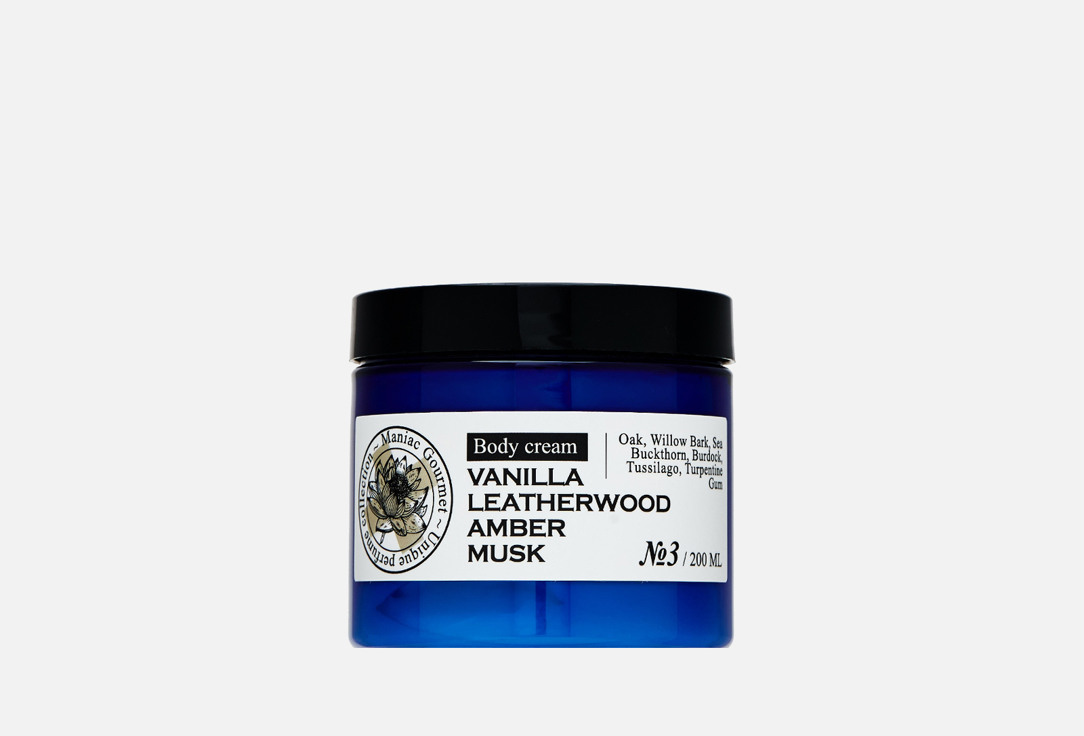 Крем для тела парфюмированный MANIAC GOURMET №3 vanilla, leatherwood, amber, musk 200 мл цена и фото