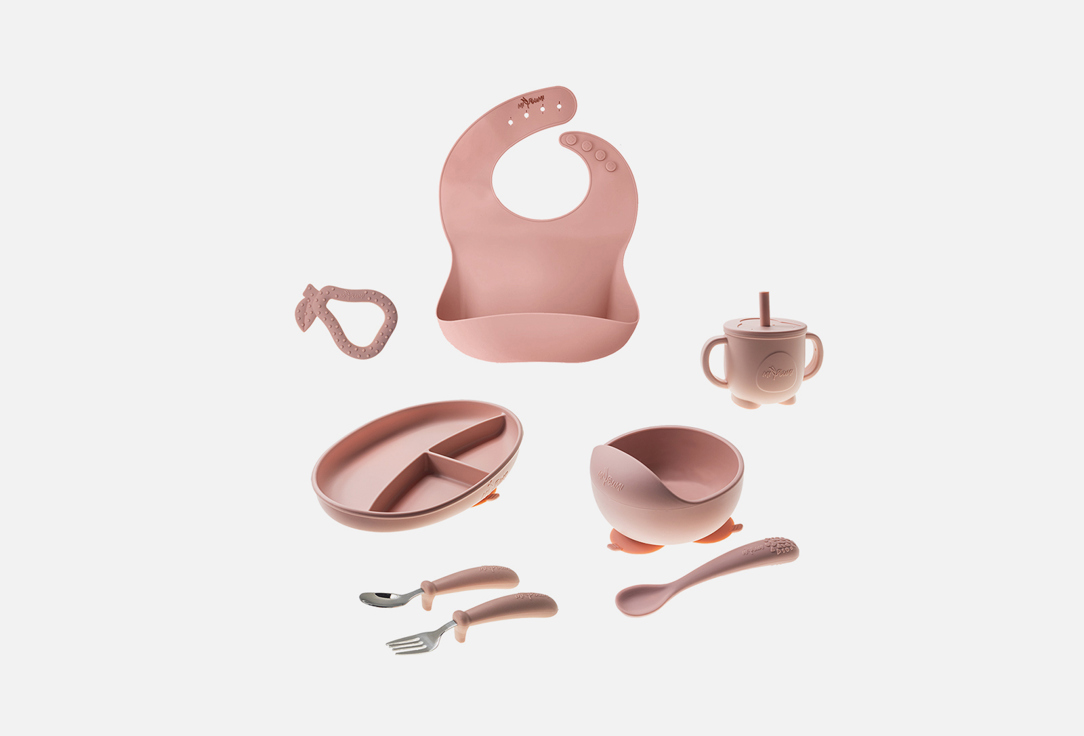 

Набор детской посуды для кормления малышей MIYOUMI, Blush 8 шт