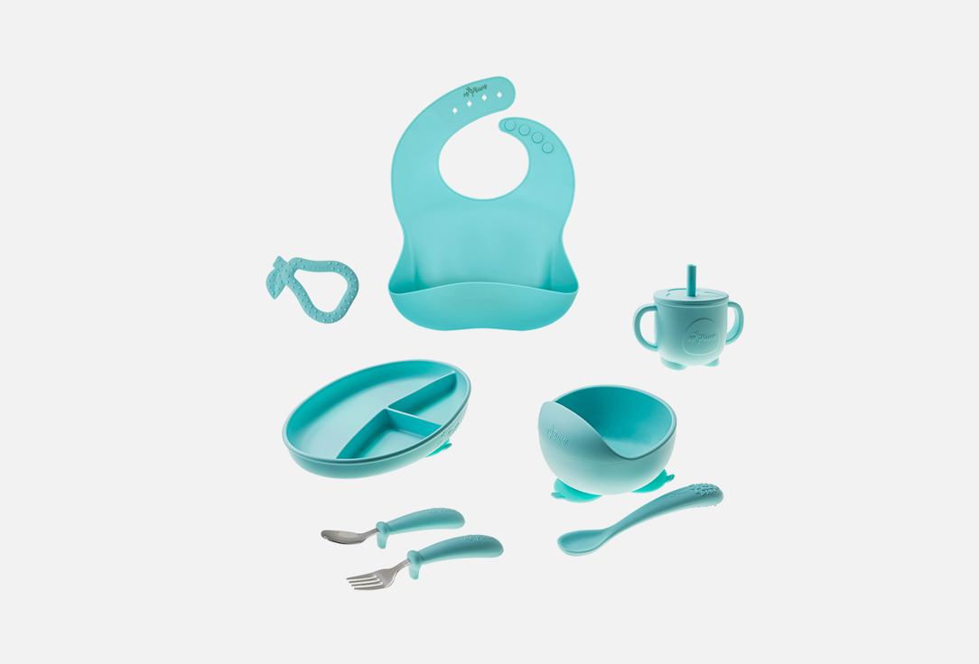 

Набор детской посуды для кормления малышей MIYOUMI, Mint 8 шт