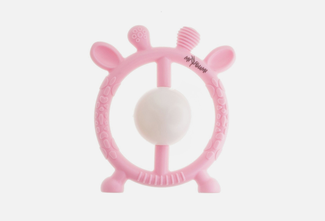 каталки игрушки uwu baby качающийся жирафик Прорезыватель-погремушка MIYOUMI Baby pink 1 шт