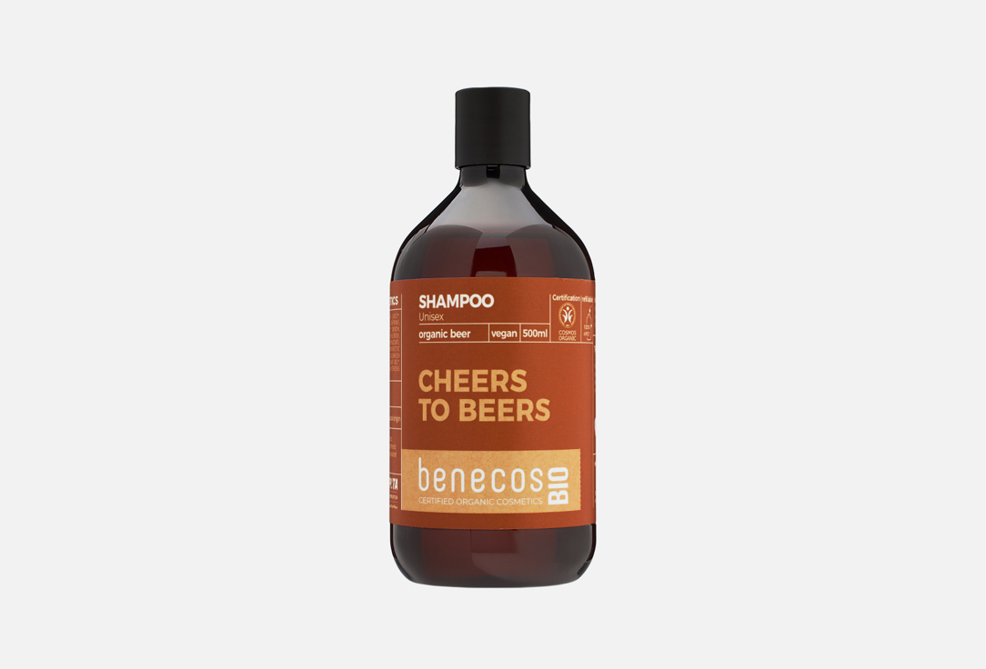 Шампунь унисекс для всех типов Benecos волос Органическое пиво  