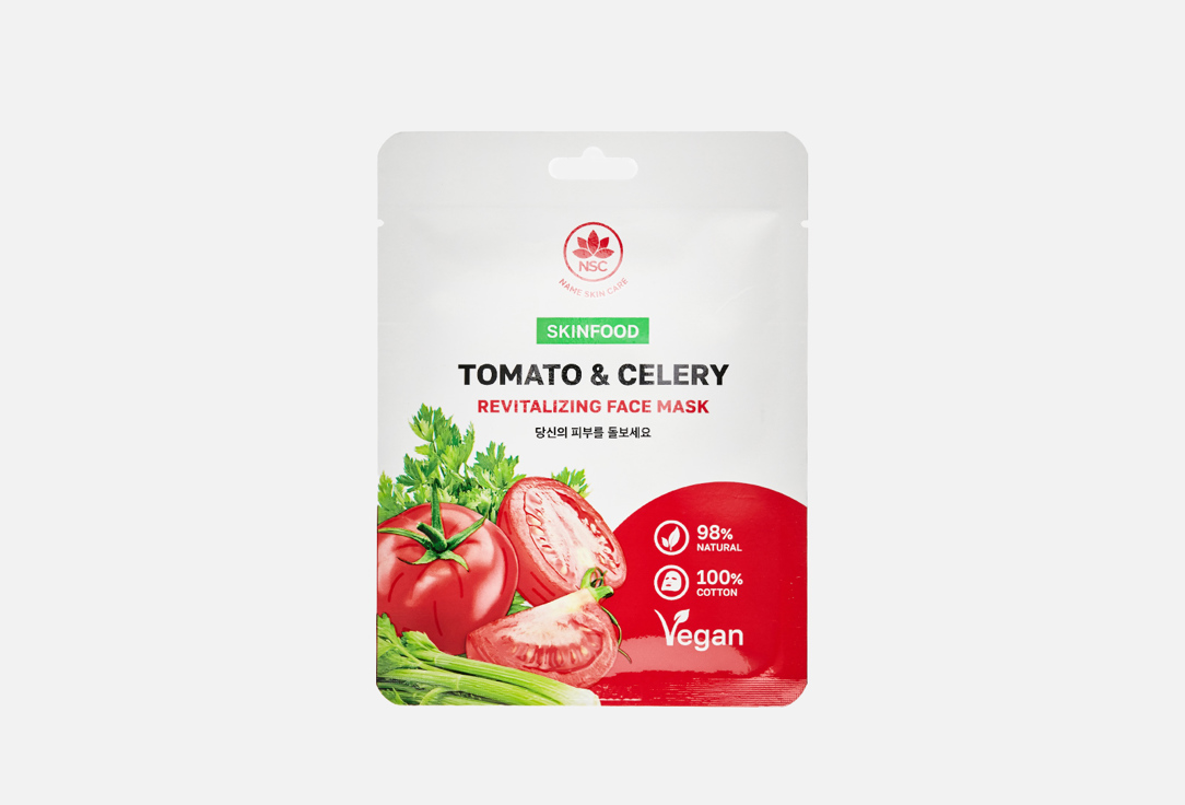 Тканевая маска для лица NAME SKIN CARE Tomato & celery 1 шт уход за кожей лица superfood salad for skin тканевая маска томат – ревитализация