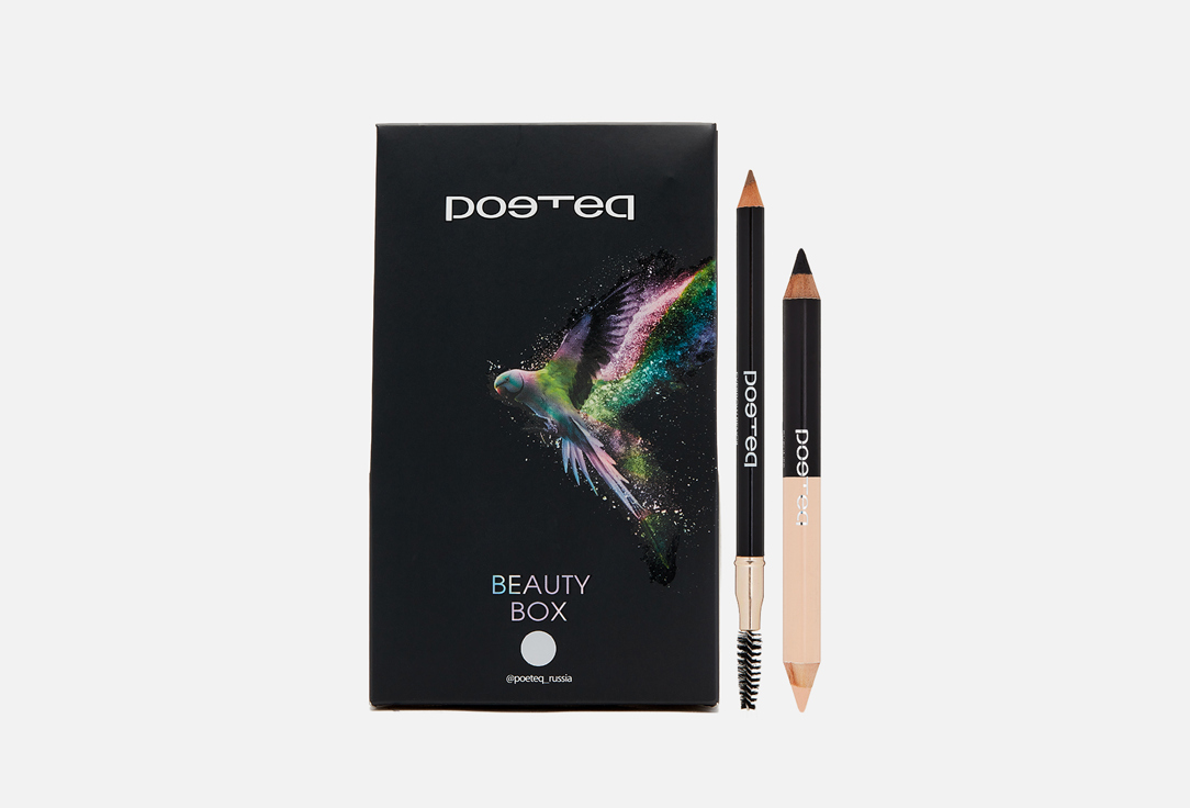 Подарочный набор POETEQ Карандаш для бровей+ Двойной карандаш для глаз с точилкой 2.4 г цена и фото