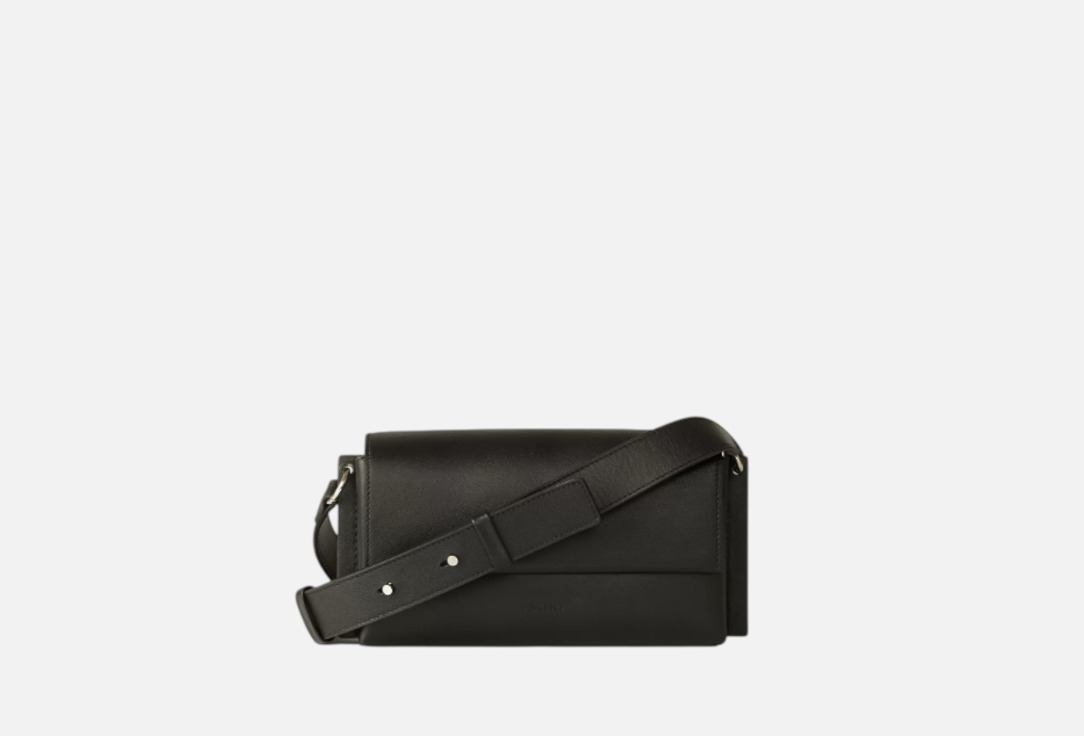 Изображение товара Мини кросс-боди сумка Askent черная из натуральной кожи для женщин