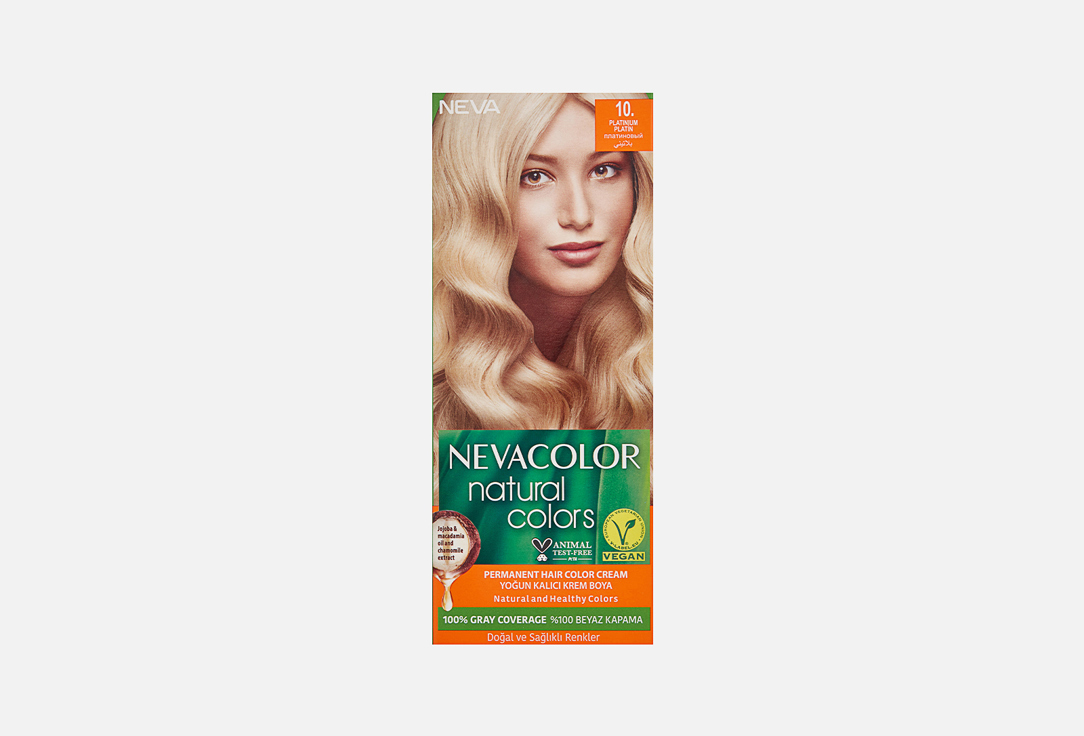 Стойкая крем-краска для волос  Neva NEVACOLOR NATURAL COLOR 10, Платиновый