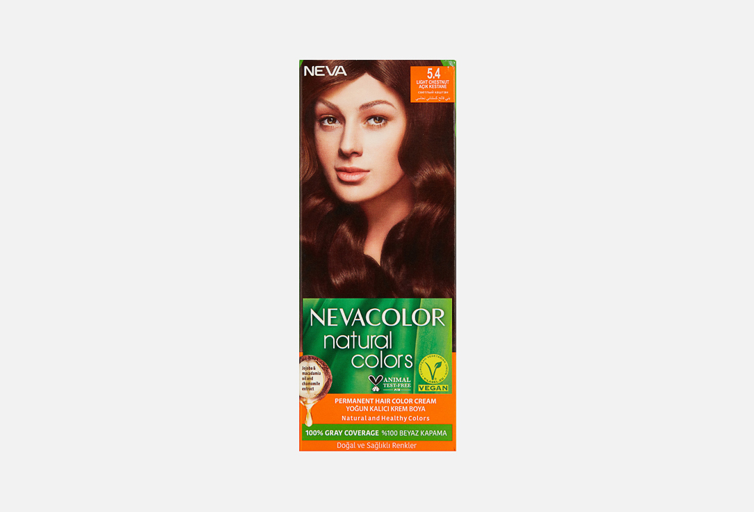 Стойкая крем-краска для волос  Neva NATURAL COLOR 5.4