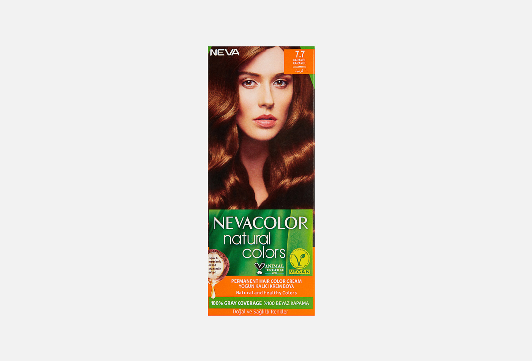 Стойкая крем-краска для волос  Neva NEVACOLOR NATURAL COLOR 7.7, Карамель