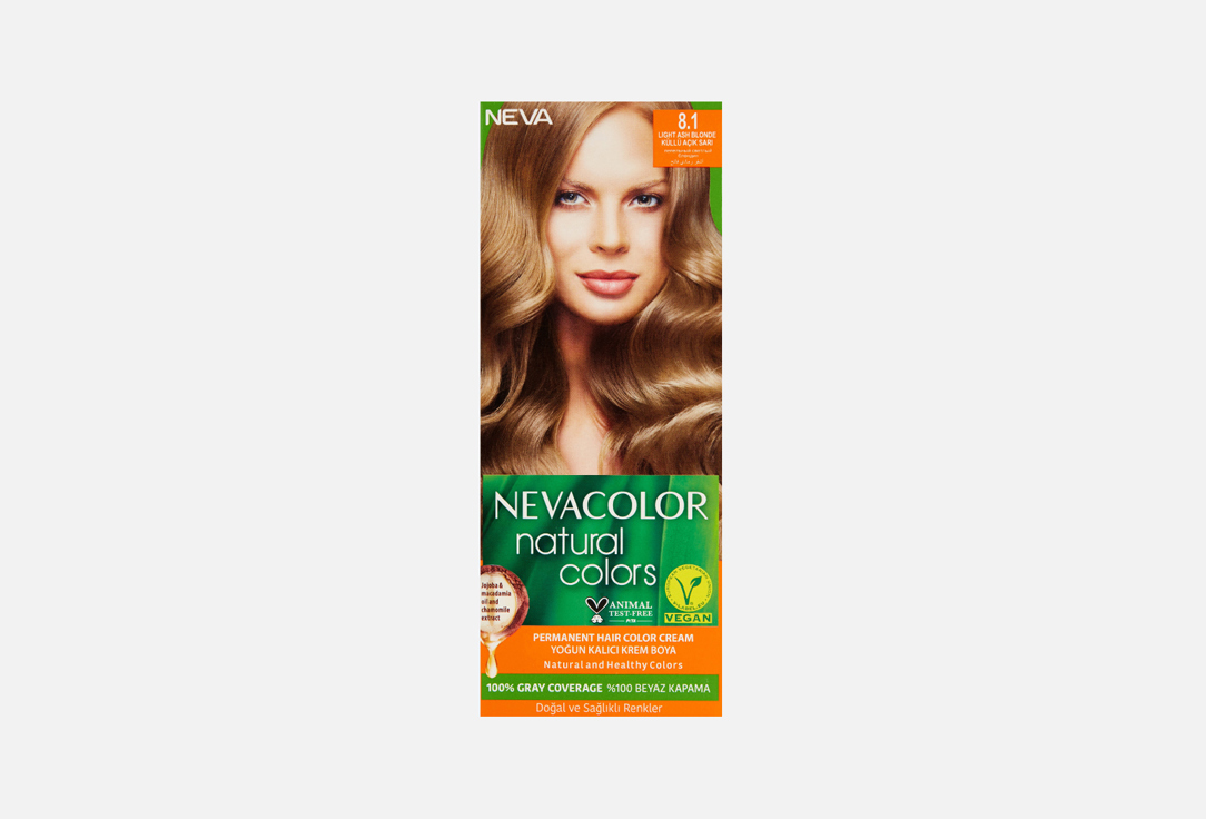 Стойкая крем-краска для волос  Neva NATURAL COLOR 8.1, Пепельный светлый блондин